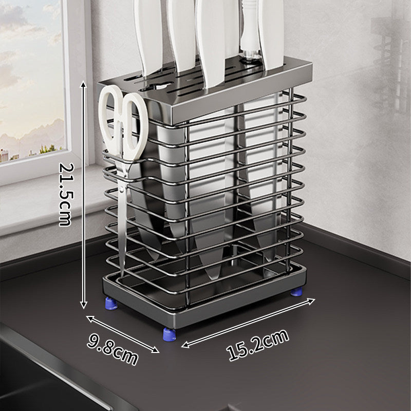 Vertical Slotted Knife and Scissors Holder Countertop Organizer