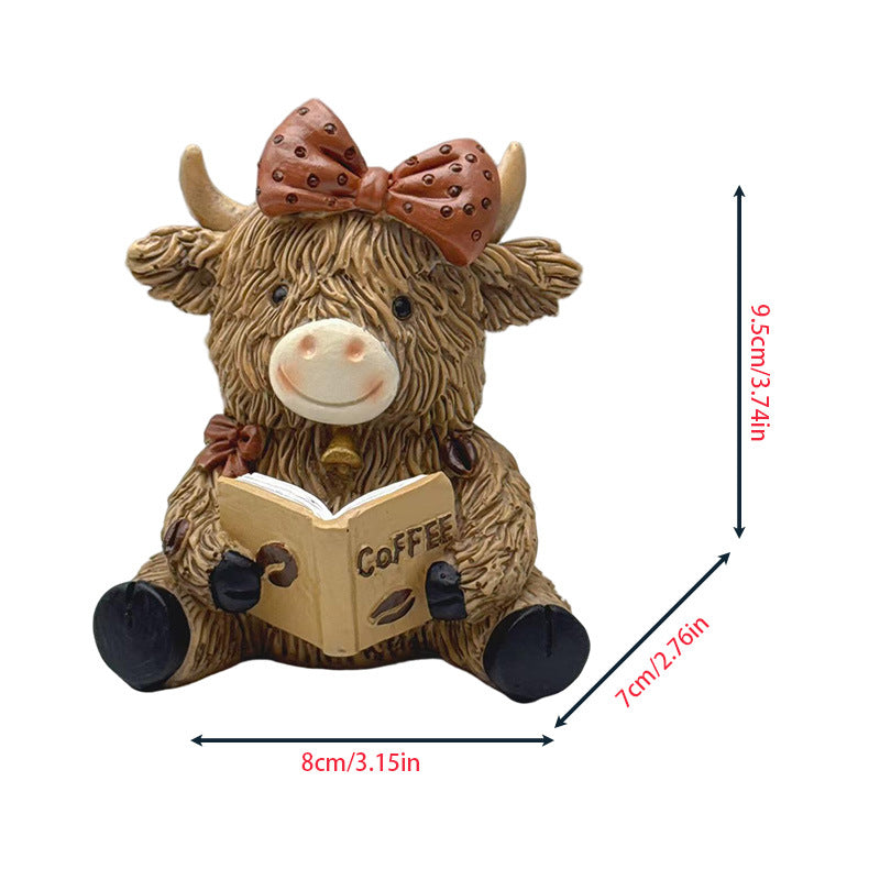 Decorative Highland Cattle Coffee Figure