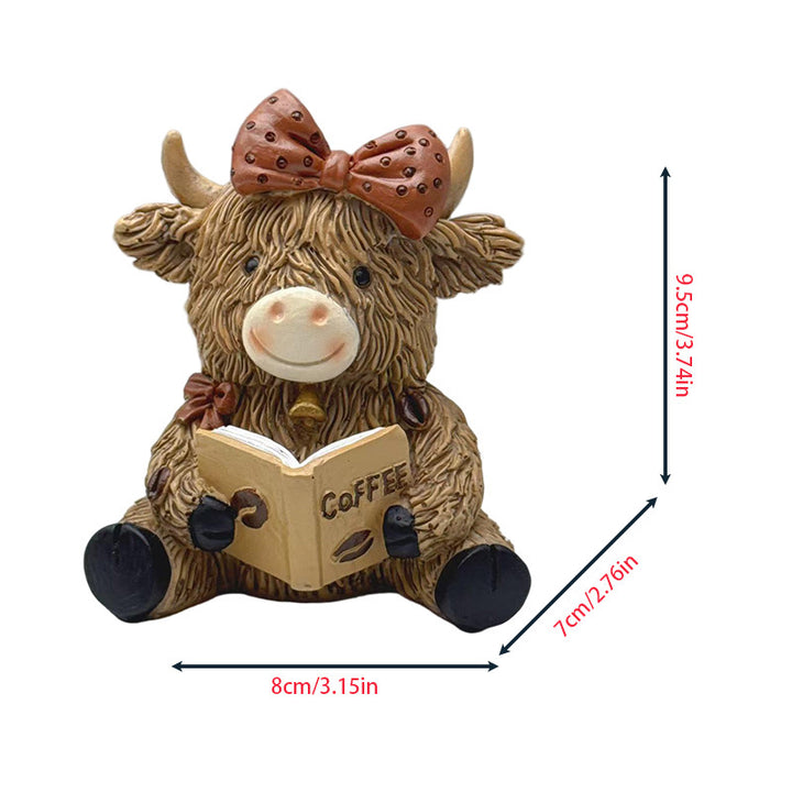 Decorative Highland Cattle Coffee Figure