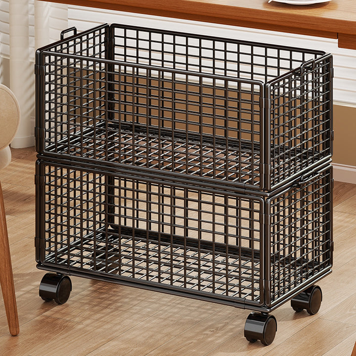 Rolling Wire Mesh Under-Desk Storage Cart with Swivel Casters