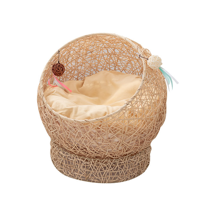 Modern cat bed made of natural handwoven