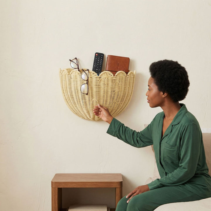 Wall basket for towels