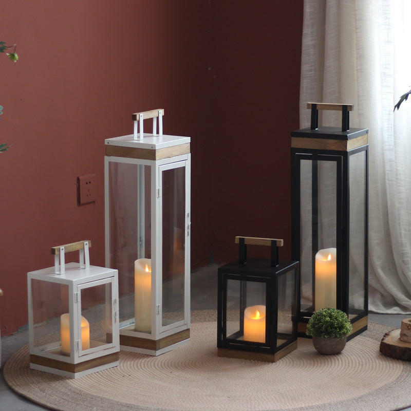 Decorative Lantern with Wooden Handle
