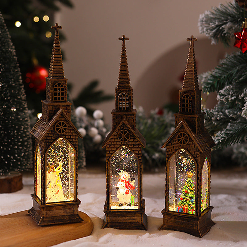 Illuminated Christmas Church Decoration