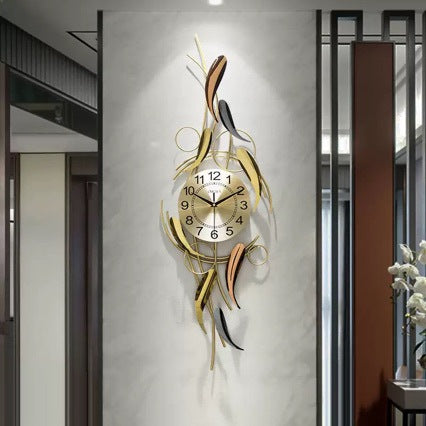 Artistic Wall Clock with Leaf Motif