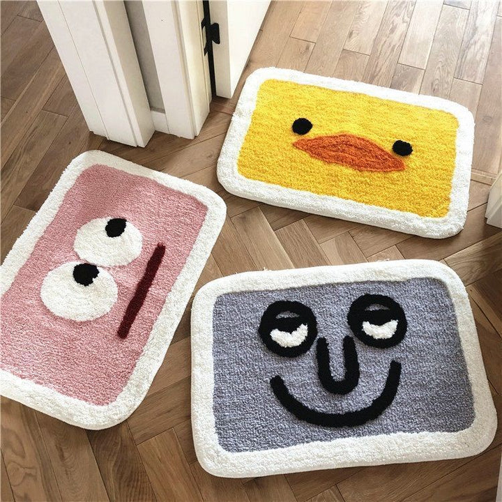 Plush Cartoon Tiger Absorbent Bath & Entry Rug with Non-Slip Backing
