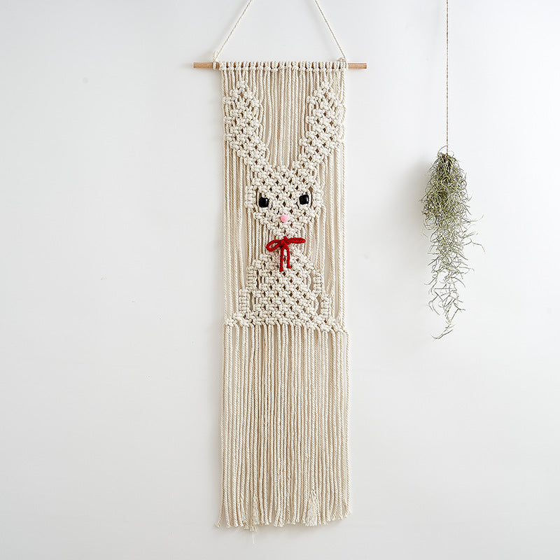Whimsical Macramé Bunny Wall Hanging
