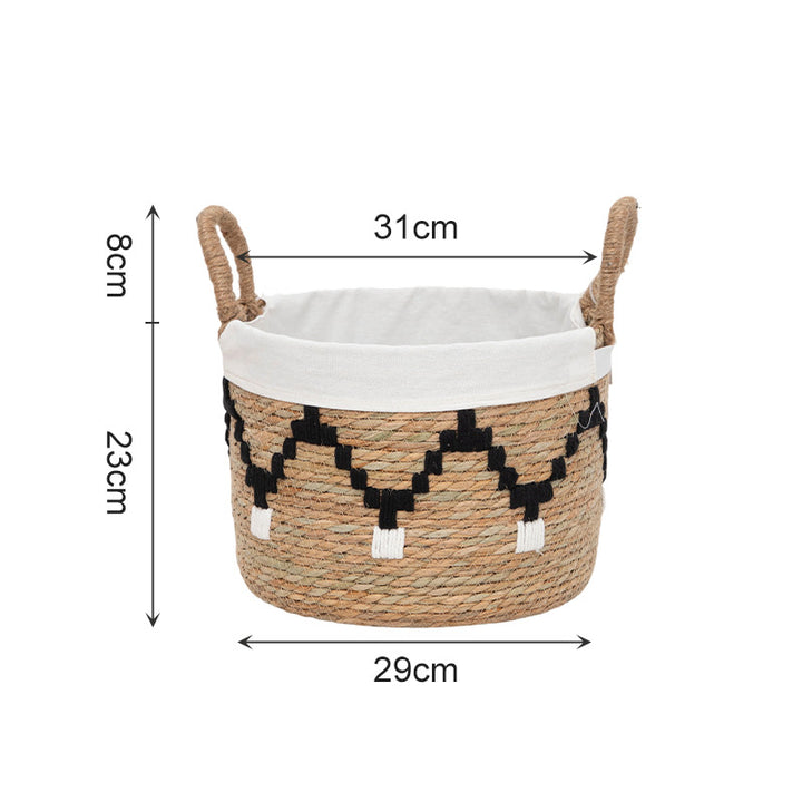Storage basket with decorative pattern