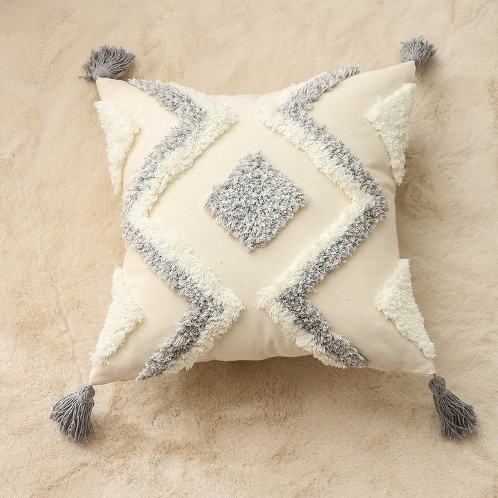 Geometric Textured Decorative Pillow