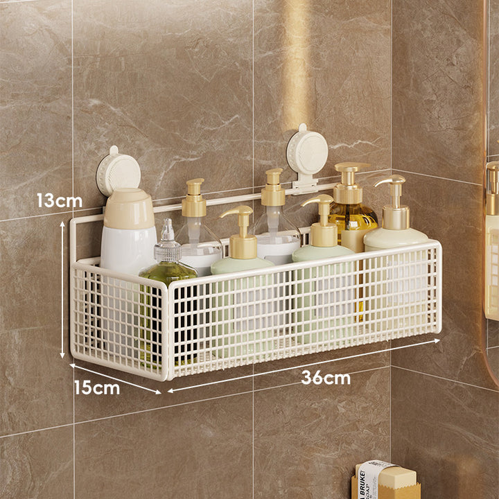 Suction-Mounted Double Mesh Shower Caddy Organizer
