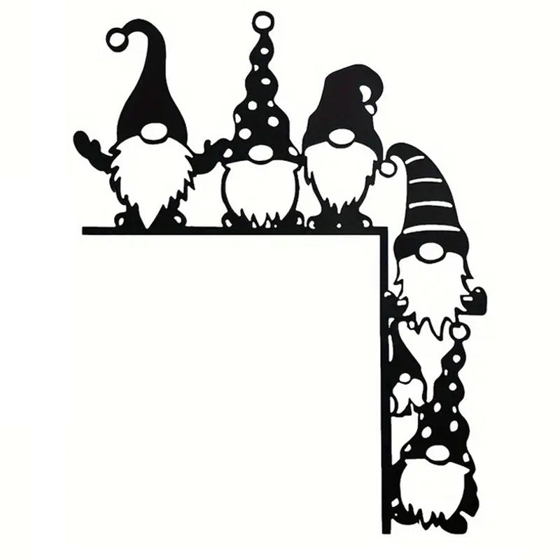 Decorative wall shelf with Christmas gnomes
