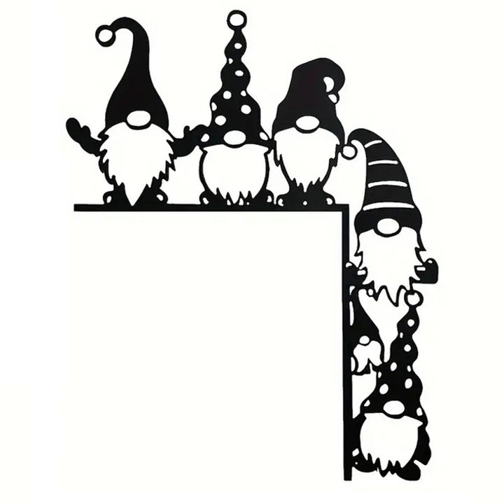Decorative wall shelf with Christmas gnomes