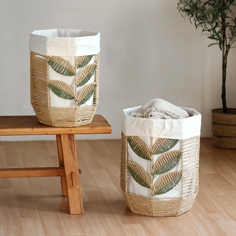 Storage basket with plant design