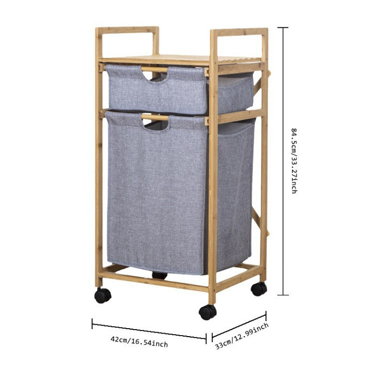 Stylish laundry storage tower with wheels
