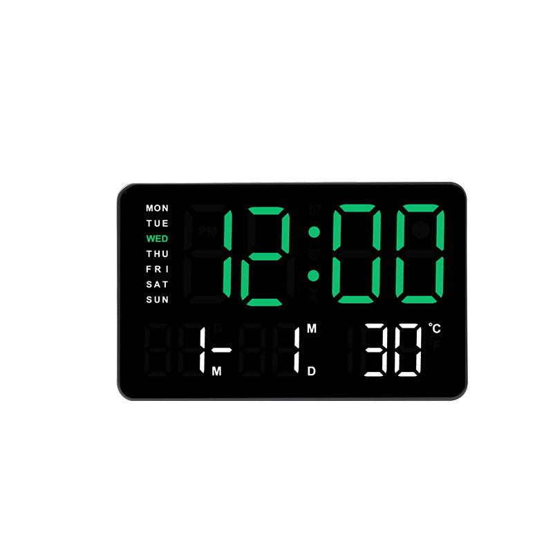 Digital function alarm clock with large LED display