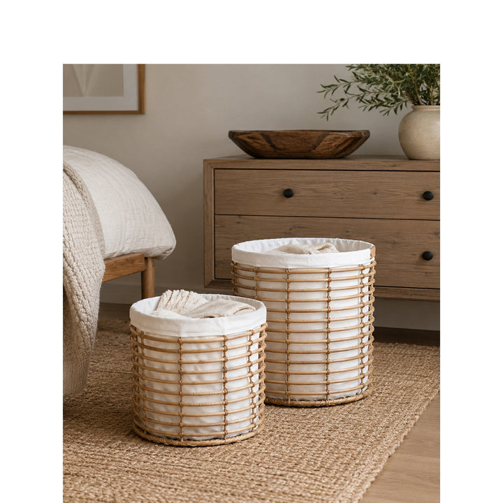 Basket with high-quality cotton inner bag
