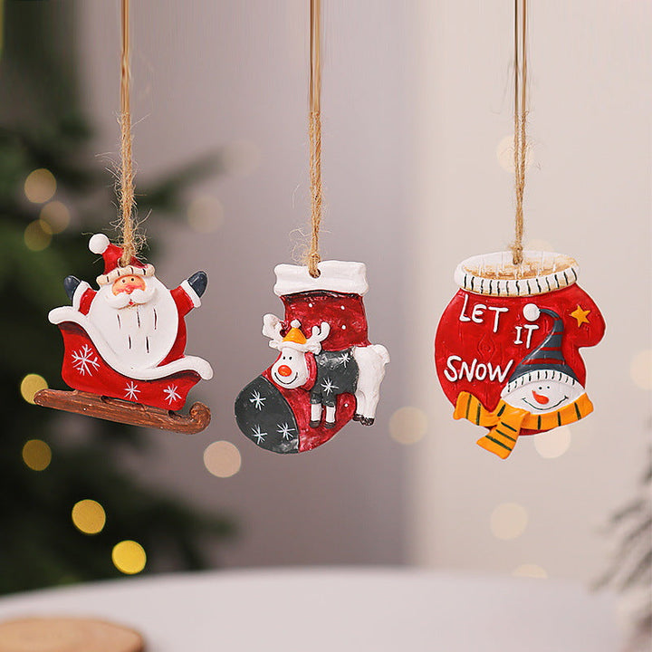 Decorative Christmas stocking with reindeer motif