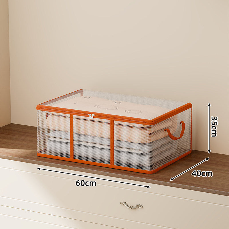 Breathable Mesh Zippered Foldable Storage Container with Reinforced Handles