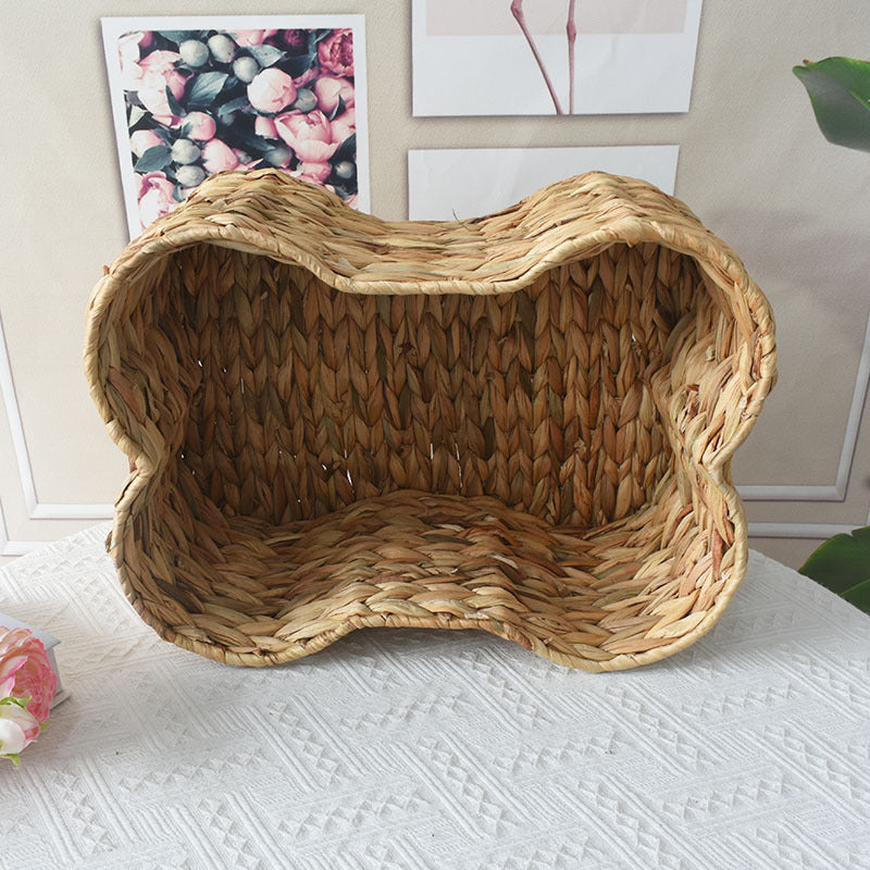 Woven Storage Basket with Organic Curved Design