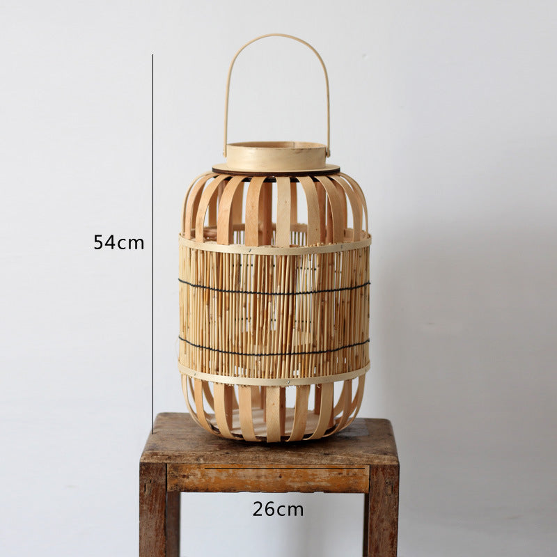 Handcrafted lantern made of bamboo and metal