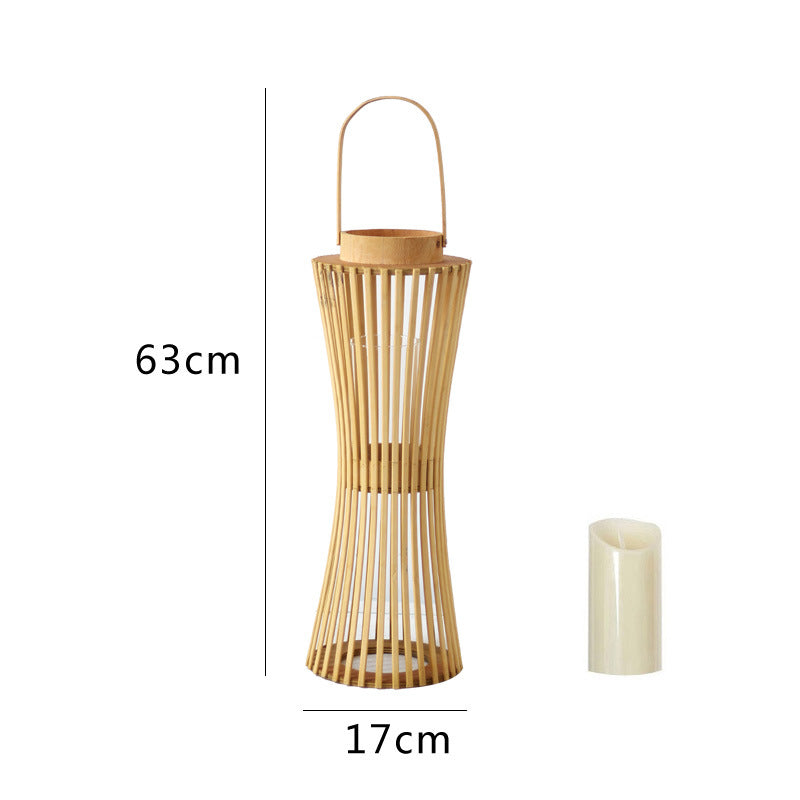 Elegant lantern made of woven wood
