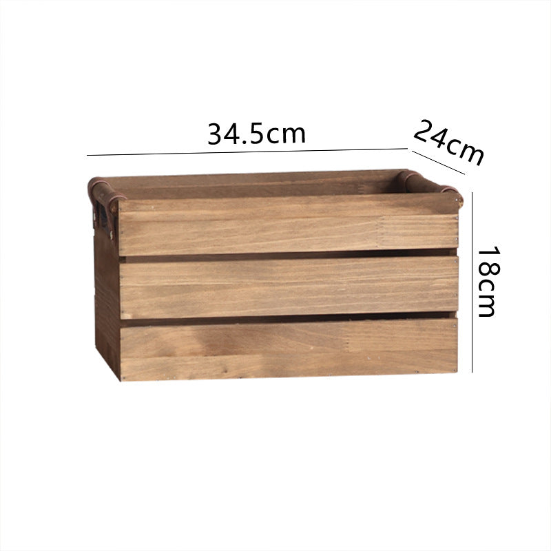 Elegant storage basket made of solid wood