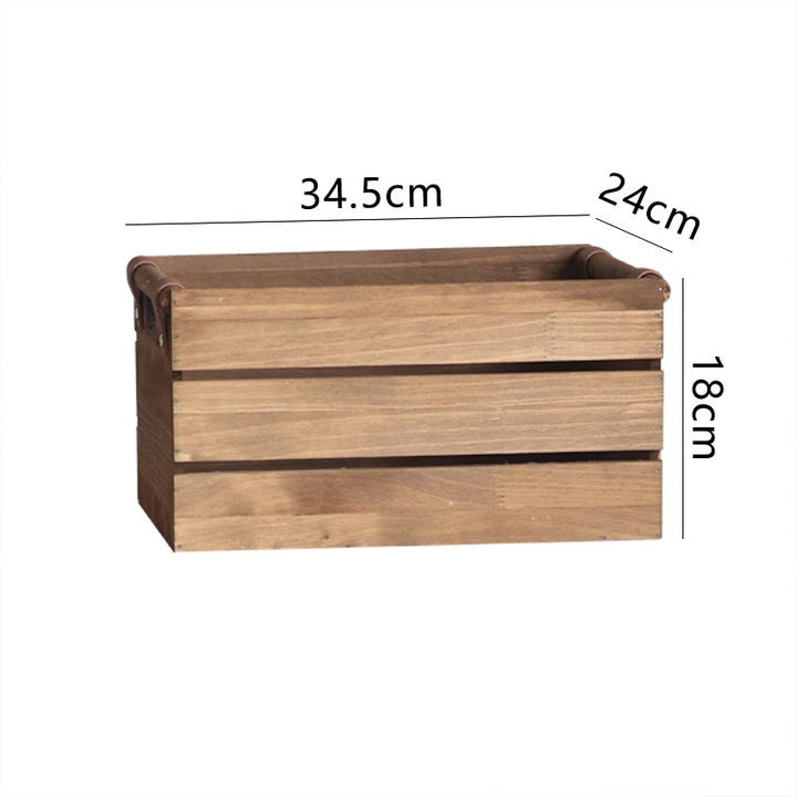 Elegant storage basket made of solid wood