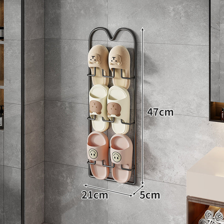 Wall-Mounted Vertical Shower Slipper Rack Single-Pair Organizer