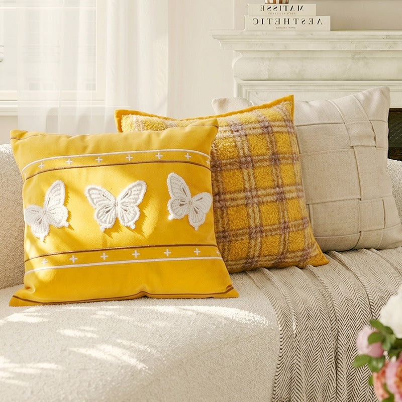 Decorative Butterfly Embroidered Accent Pillow