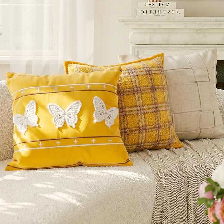 Decorative Butterfly Embroidered Accent Pillow