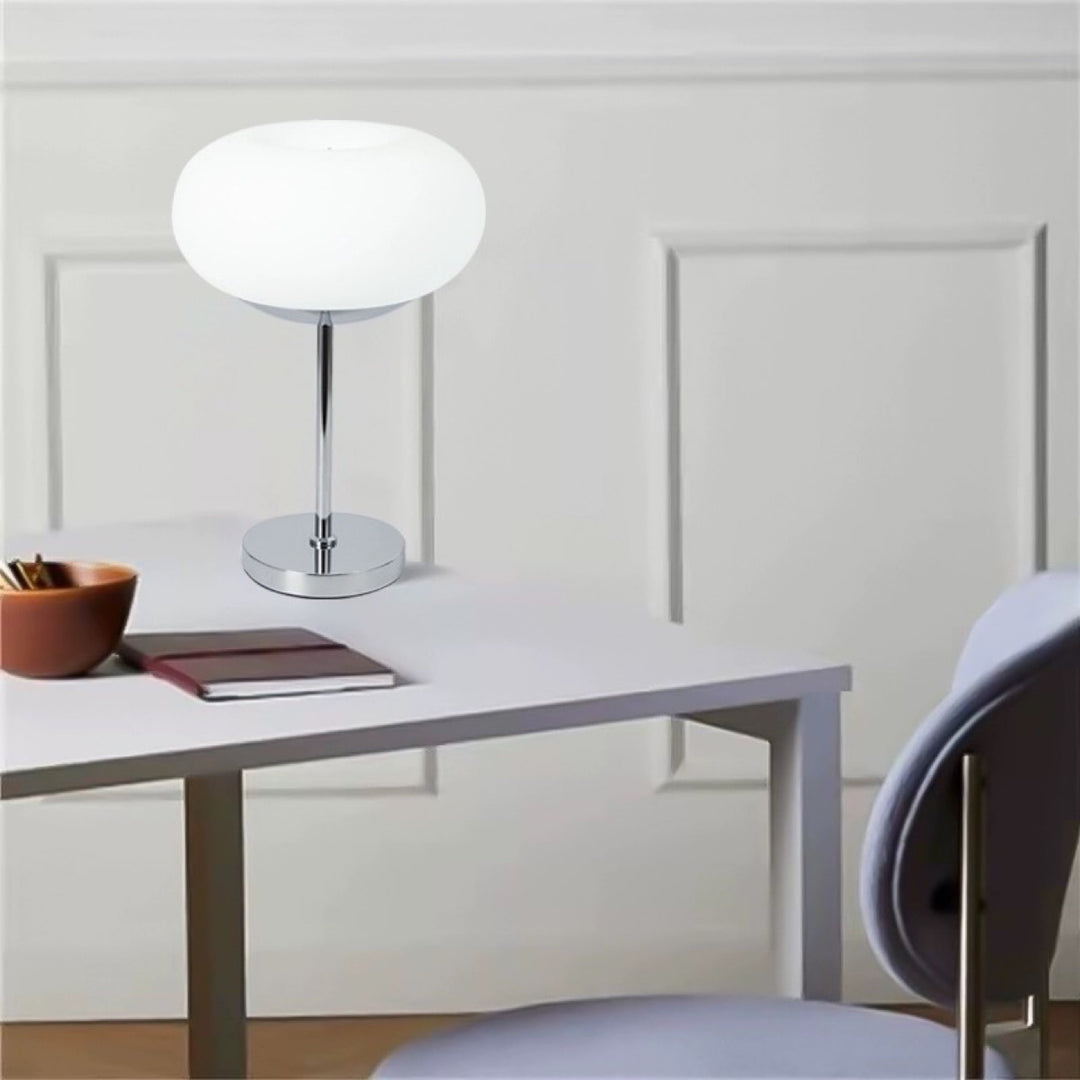 Modern Glass and Chrome Table Lamp