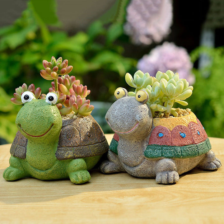 Turtle-Shaped Planter
