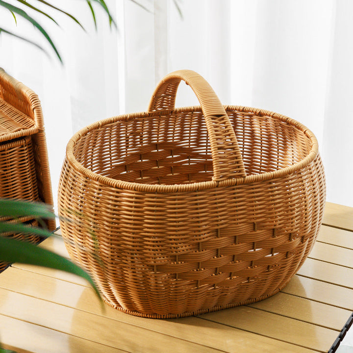 Handwoven Storage Basket with Handle