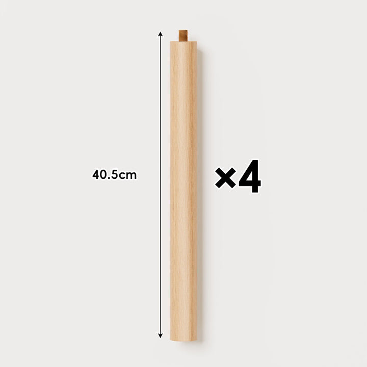 Solid Beech Wood Threaded Round Furniture Legs Set for Sofa Table Cabinet