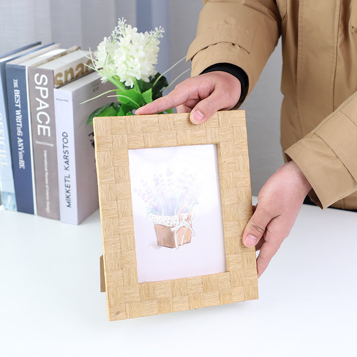 Artful Picture Frame Made of Natural Rattan