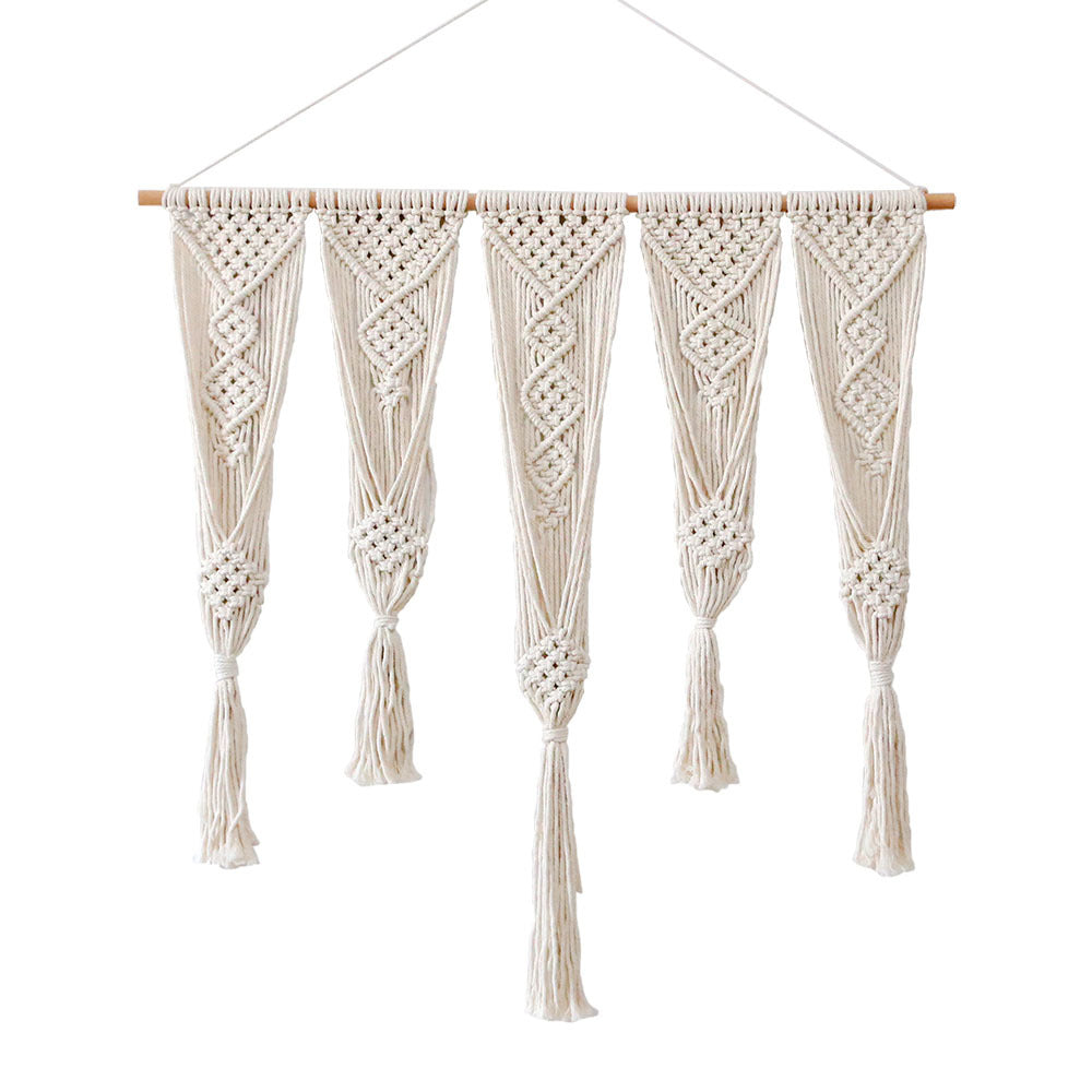 Elegant macramé wall hanging with intricate details