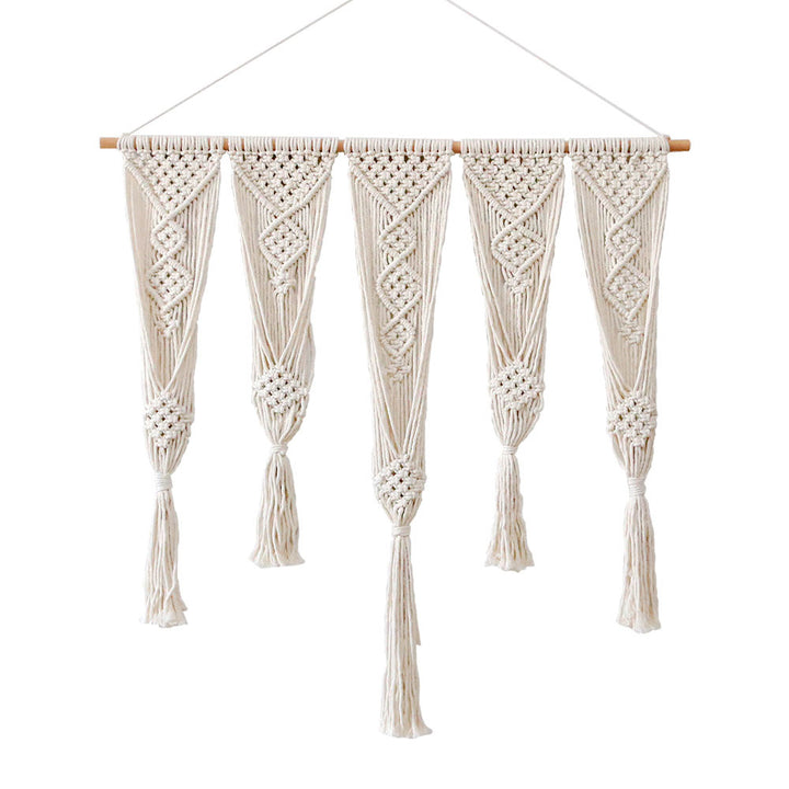Elegant macramé wall hanging with intricate details