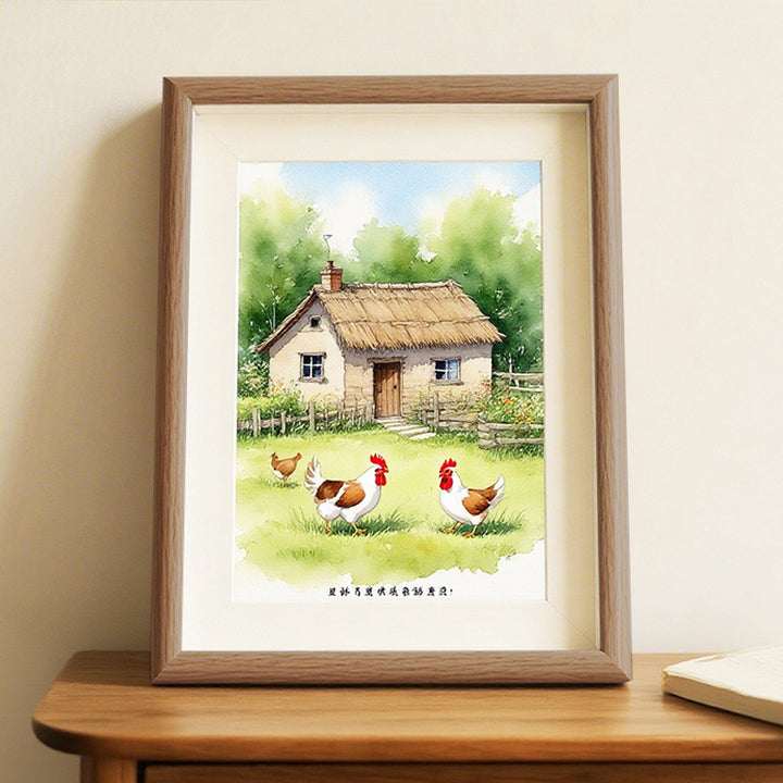 Farmhouse-Themed Watercolor Art Frame