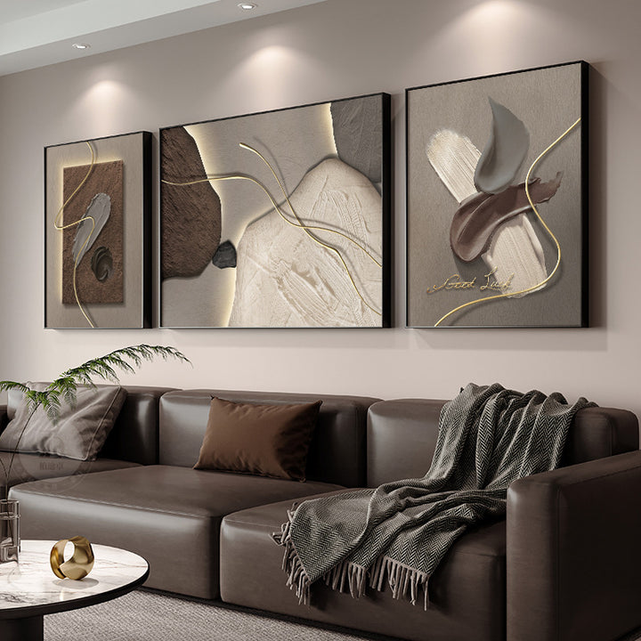 Abstract Textured Framed Wall Art Set