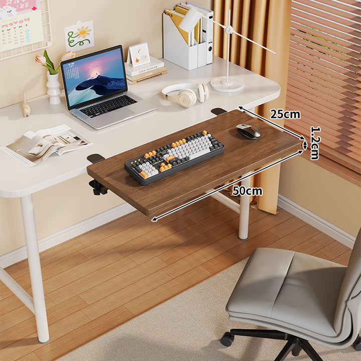 Long Under-Desk Pull-Out Sliding Keyboard and Work Surface Shelf