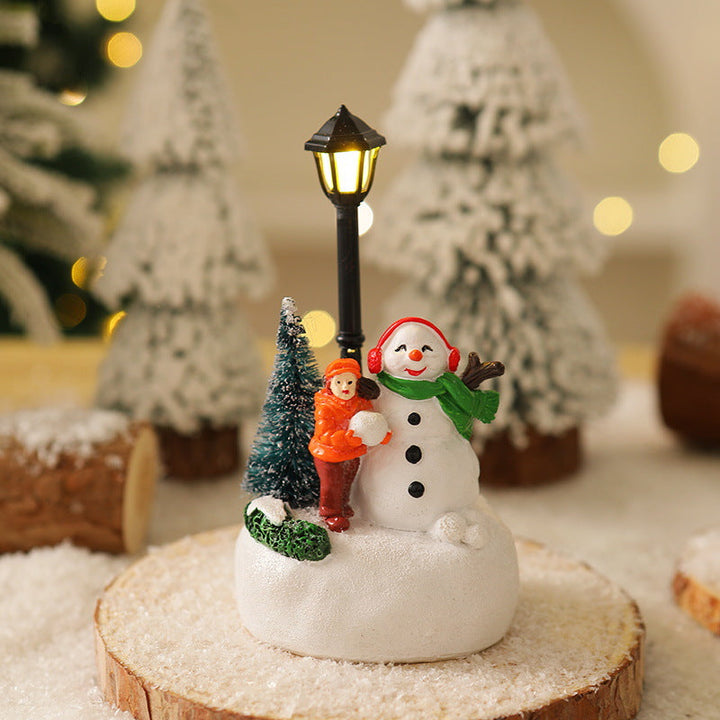 Illuminated Christmas figure with Christmas tree