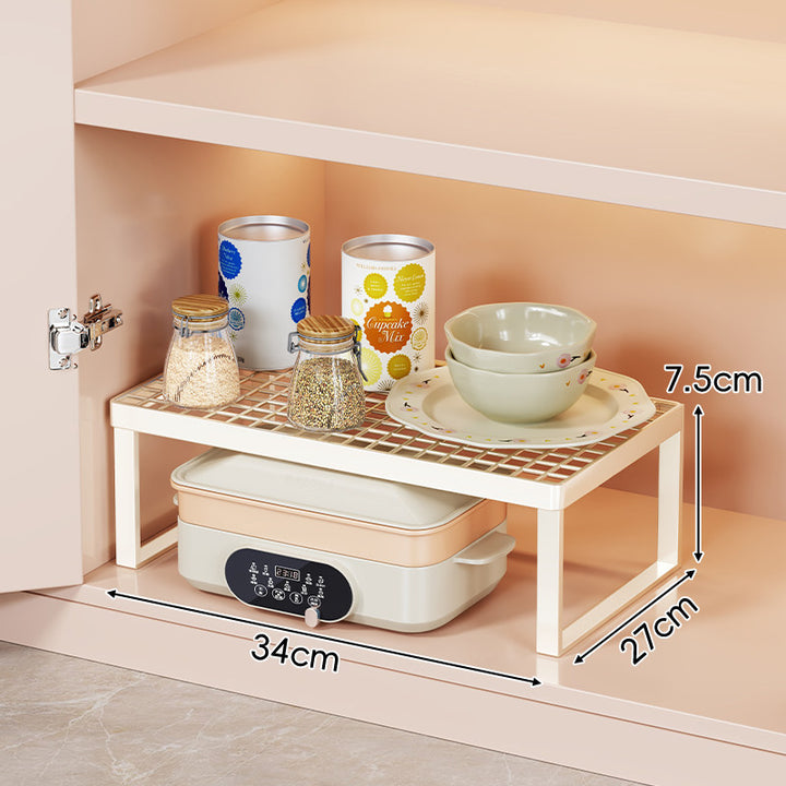 Ventilated Metal Grid Cabinet Shelf Organizer Rack