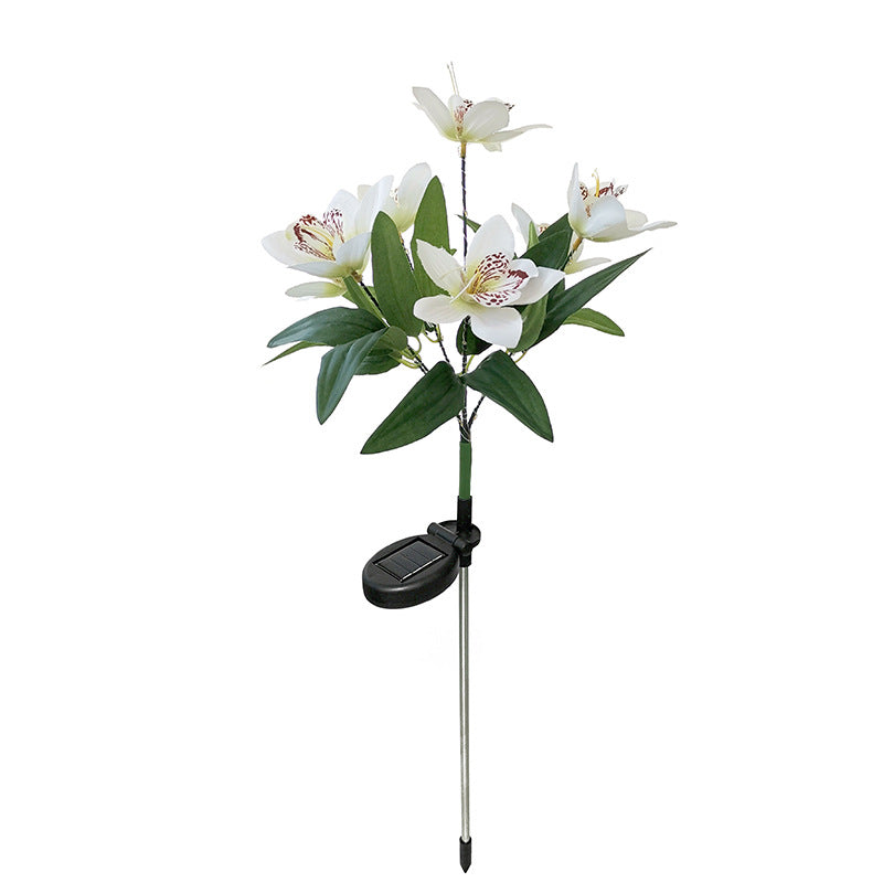 Solar-powered LED decorative flower garden stakes