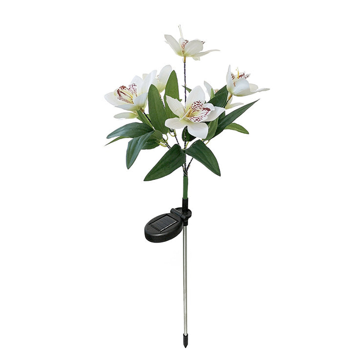 Solar-powered LED decorative flower garden stakes
