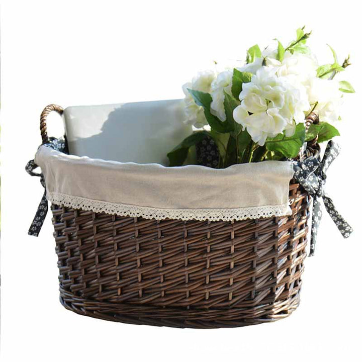 Basket with fabric insert