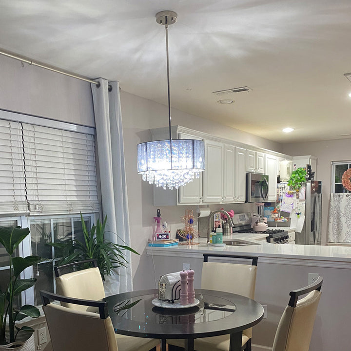 Elegant Crystal Drum Ceiling Light