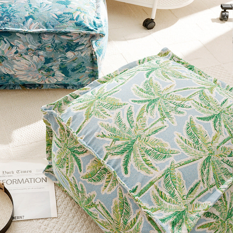 Floral Patterned Pouf