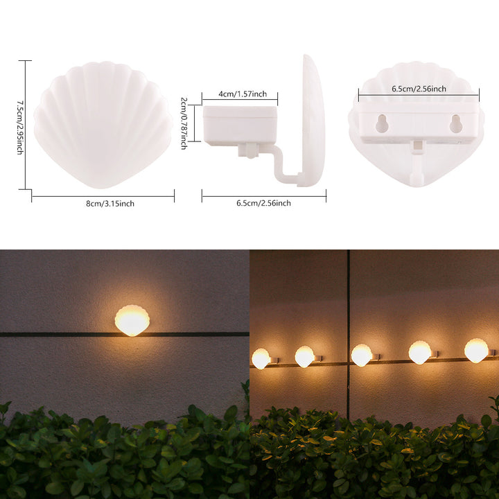Shell-shaped compact outdoor LED wall lamp