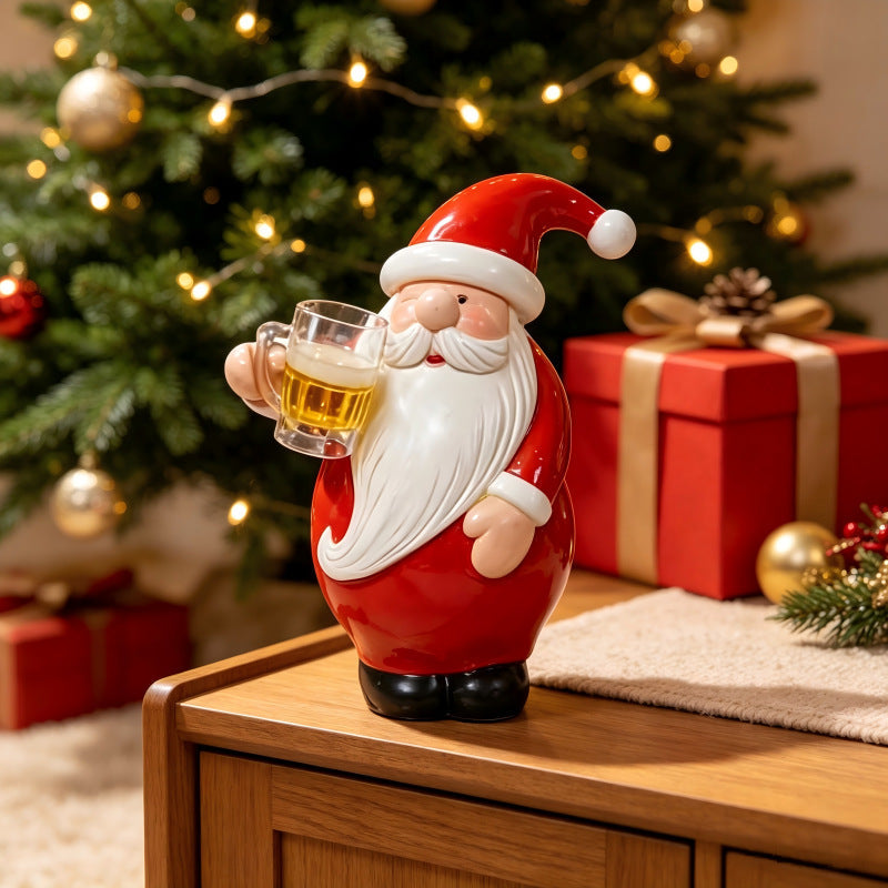 Decorative Santa Claus figure with beer mug