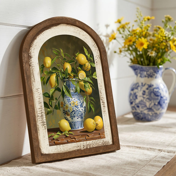 Wall decoration with lemon pattern